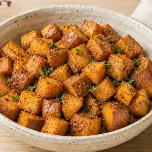 Cubes de patate douce épicés
